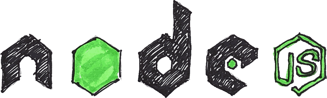 Node.js logo, sketched